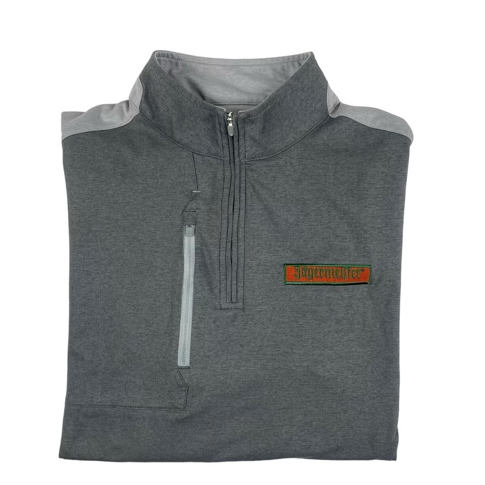 Peter Millar Mens Gray Jagermeister 1/2 Zip Golf Pullover Large L Sweater